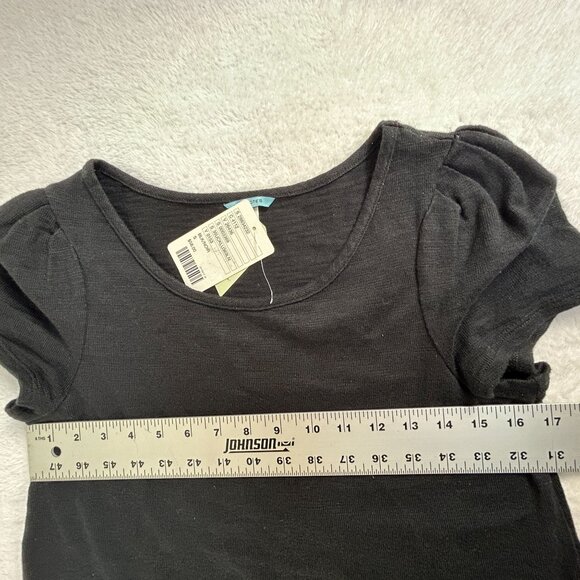 Anthropologie Leifnotes Womens Short Sleeve Peplum Top Small Black Cotton New - Picture 6 of 7